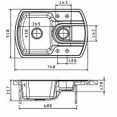 Мойка гранитная Florentinа Нире 760 К антрацит 20.200.D0760.302