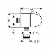 Подключение душевого шланга Hansgrohe Fixfit 27452000