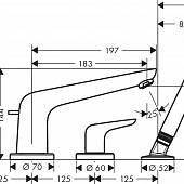 Смеситель на борт ванны, хром, Hansgrohe Novus 71333000