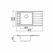 Мойка из нержавейки 860х500 мм, сталь, Seaman Eco Roma SMR-8650A.B