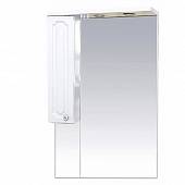 Шкаф-зеркало 65 см, белый металлик, левый, Misty Александра 65 L П-Але04065-352СвЛ