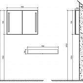 Зеркало-шкаф 90 см, белый, BelBagno SPC-2A-DL-BL-900 с LED подсветкой