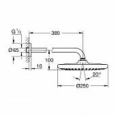 Верхний душ с кронштейном Grohe Tempesta 26663000