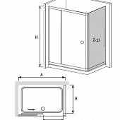 Душевой уголок 110х80 см, стекло шиншилла, RGW Classic CL-45 (RGW CL-12+ RGW Z-12) 04094518-51