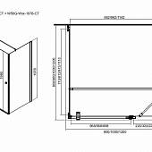 Душевая дверь в нишу с неподвижным элементом 100 см Am.Pm Inspire S W51G-E4D6-200-CT