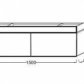 Тумба под раковину 150 см, белая, Jacob Delafon Terrace EB1189-G1C