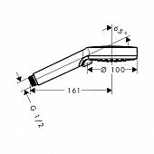 Душевая лейка, 100 мм, 2 струи, хром, Hansgrohe Vernis Blend 26090000