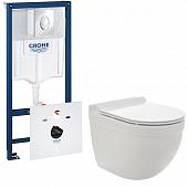 Комплект инсталляция Grohe Rapid SL с безободковым унитазом AQUAME с сиденьем SoftClose AQM2006750