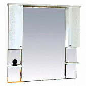 Шкаф-зеркало 120 см, белый фактурный, Misty Вирджиния Бабочка 120 П-Вир02120-012