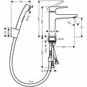 Смеситель для раковины (д.к), хром, Hansgrohe Metropol 32522000