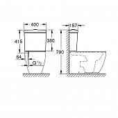 Бачок для унитаза, нижняя подводка Grohe Cube Ceramic 39579000