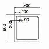 Душевой поддон 90х90 см Cezares TRAY-M-A-90-35-W