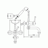 Смеситель для ванны с душевым набором, бронза, Bugnatese Denver BN.DNV-6402BR