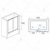 Шторка на ванну 150 см, стекло прозрачное, RGW Screens SC-42 04114215-11