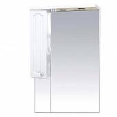 Шкаф-зеркало 75 см, белый металлик, левый, Misty Александра 75 L П-Але04075-352СвЛ