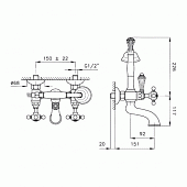 Смеситель для ванны с душевым набором Nicolazzi Dames Anglaises 1400DB