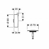 Наружная часть слива/перелива Hansgrohe Flexaplus 58186000