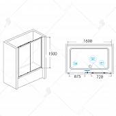 Шторка на ванну 160 см, стекло шиншилла, RGW Screens SC-42 04114216-51