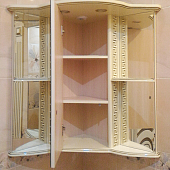 Шкаф-зеркало 60 см, бежевая патина, левый, Misty Olimpia Lux 60 L Л-Олл02060-033УгЛ